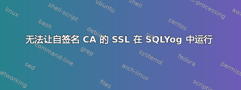 无法让自签名 CA 的 SSL 在 SQLYog 中运行