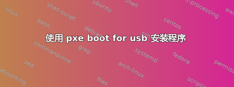 使用 pxe boot for usb 安装程序