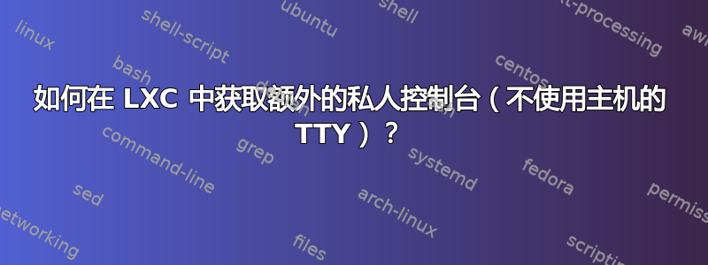 如何在 LXC 中获取额外的私人控制台（不使用主机的 TTY）？