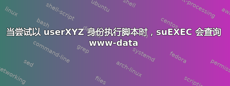 当尝试以 userXYZ 身份执行脚本时，suEXEC 会查询 www-data