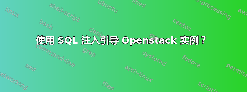 使用 SQL 注入引导 Openstack 实例？