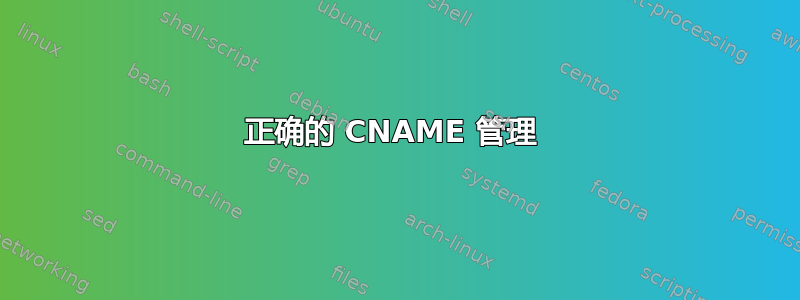 正确的 CNAME 管理 