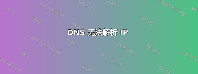 DNS 无法解析 IP