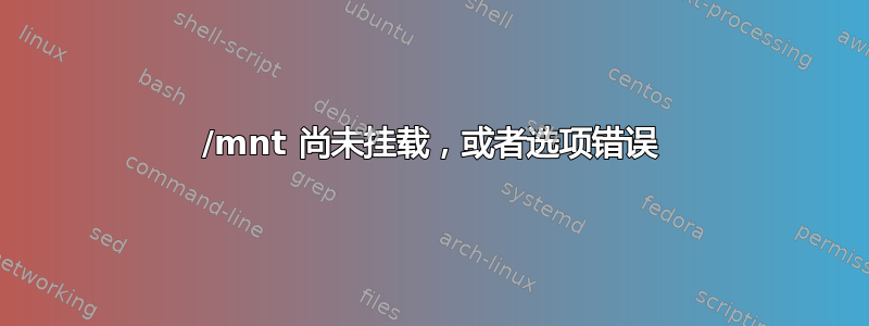 /mnt 尚未挂载，或者选项错误