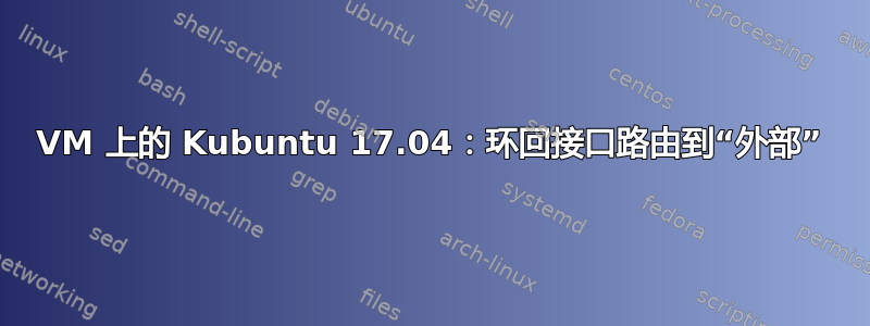 VM 上的 Kubuntu 17.04：环回接口路由到“外部”