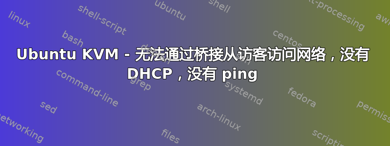 Ubuntu KVM - 无法通过桥接从访客访问网络，没有 DHCP，没有 ping