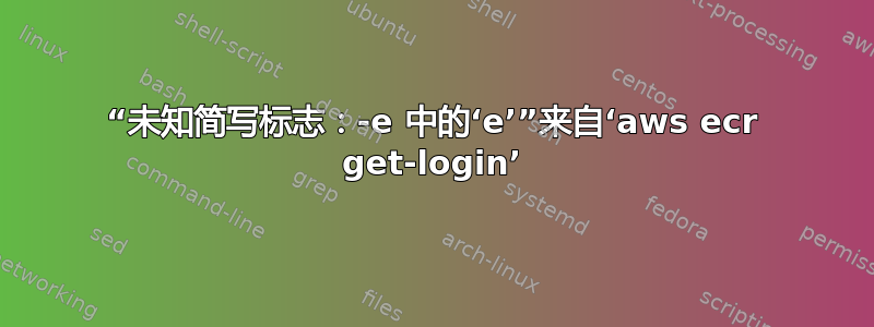 “未知简写标志：-e 中的‘e’”来自‘aws ecr get-login’