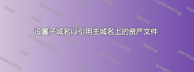 设置子域名以引用主域名上的资产文件