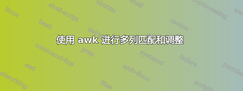 使用 awk 进行多列匹配和调整