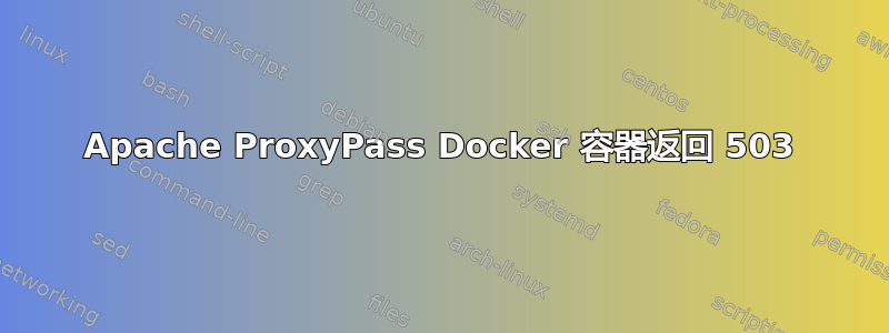 Apache ProxyPass Docker 容器返回 503