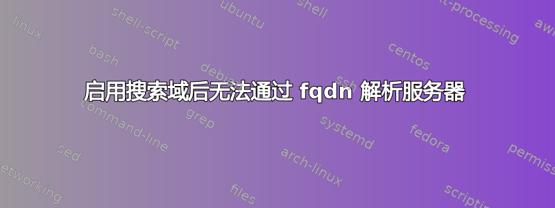 启用搜索域后无法通过 fqdn 解析服务器