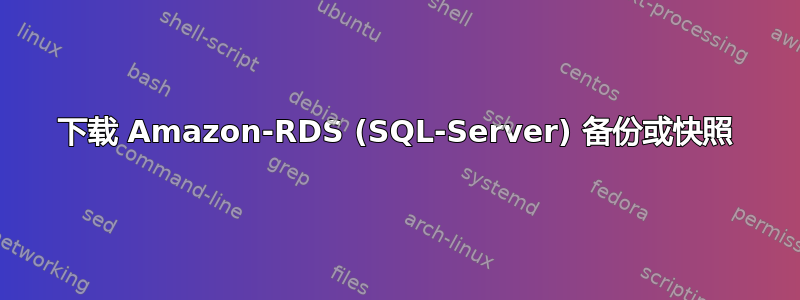 下载 Amazon-RDS (SQL-Server) 备份或快照