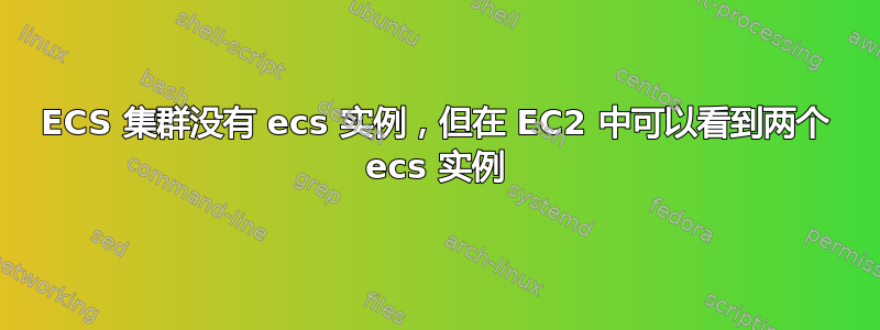 ECS 集群没有 ecs 实例，但在 EC2 中可以看到两个 ecs 实例