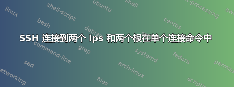 SSH 连接到两个 ips 和两个根在单个连接命令中