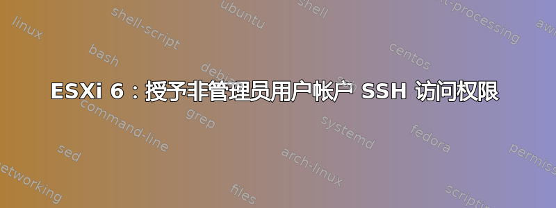 ESXi 6：授予非管理员用户帐户 SSH 访问权限