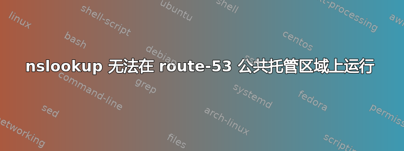 nslookup 无法在 route-53 公共托管区域上运行