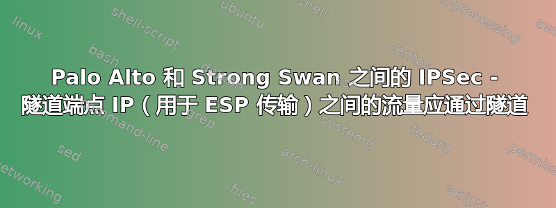 Palo Alto 和 Strong Swan 之间的 IPSec - 隧道端点 IP（用于 ESP 传输）之间的流量应通过隧道