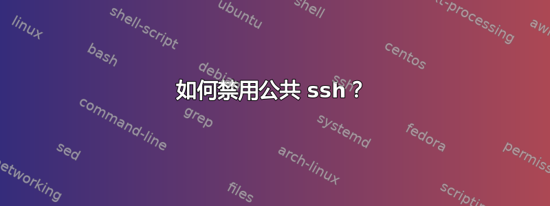 如何禁用公共 ssh？