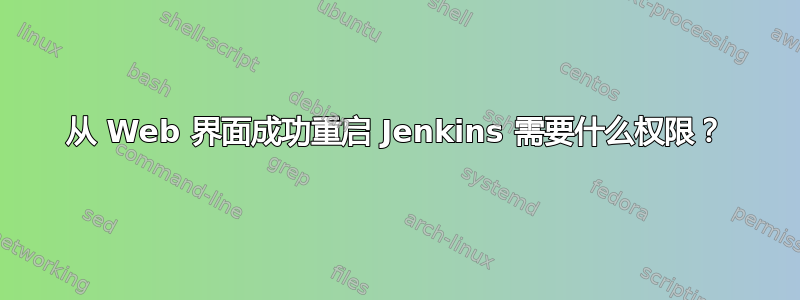 从 Web 界面成功重启 Jenkins 需要什么权限？