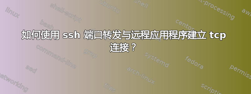 如何使用 ssh 端口转发与远程应用程序建立 tcp 连接？