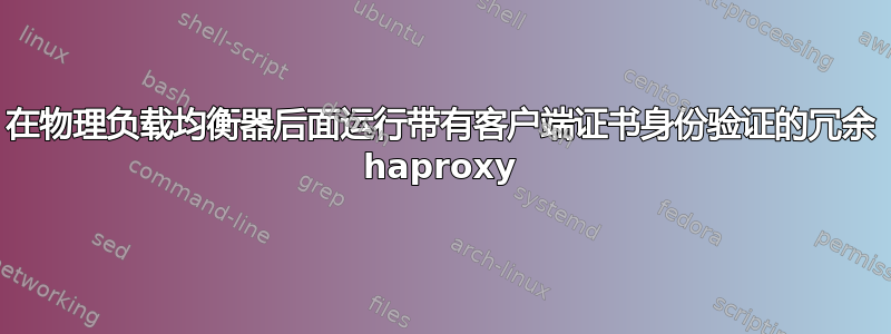 在物理负载均衡器后面运行带有客户端证书身份验证的冗余 haproxy