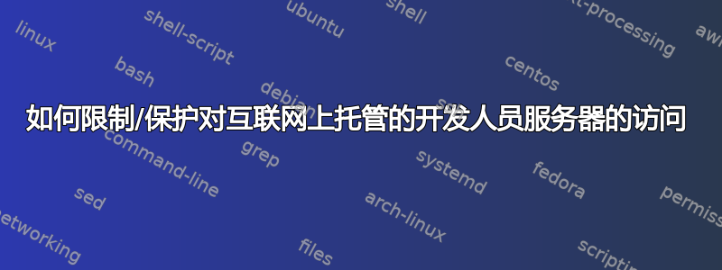 如何限制/保护对互联网上托管的开发人员服务器的访问