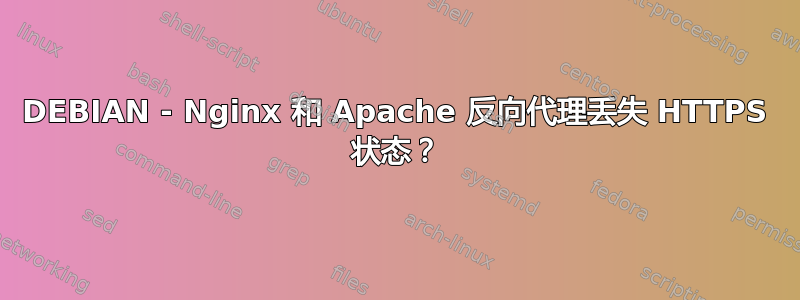 DEBIAN - Nginx 和 Apache 反向代理丢失 HTTPS 状态？