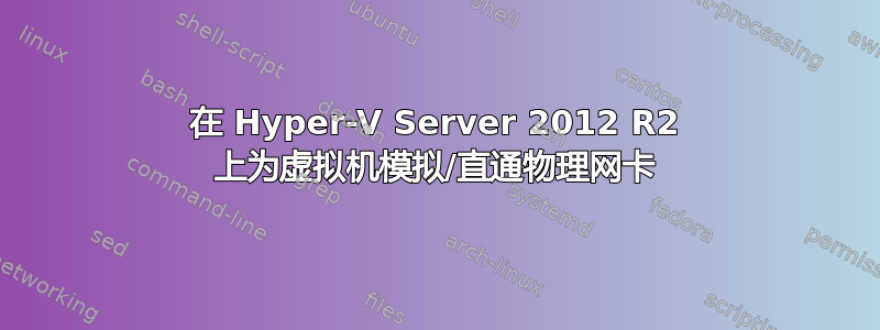 在 Hyper-V Server 2012 R2 上为虚拟机模拟/直通物理网卡