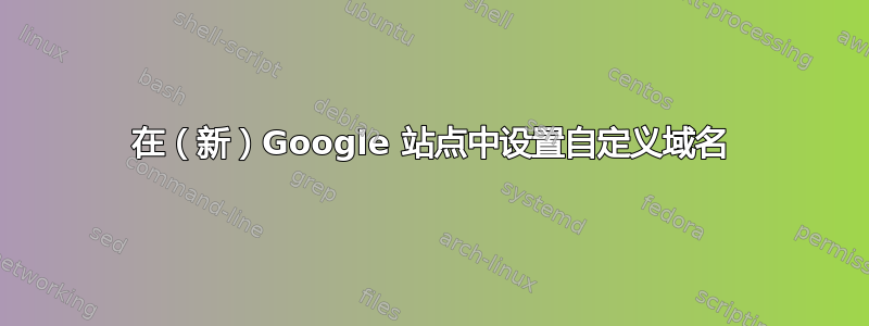 在（新）Google 站点中设置自定义域名