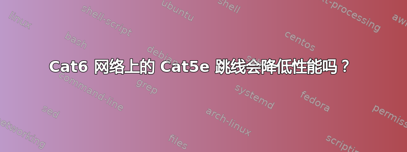 Cat6 网络上的 Cat5e 跳线会降低性能吗？