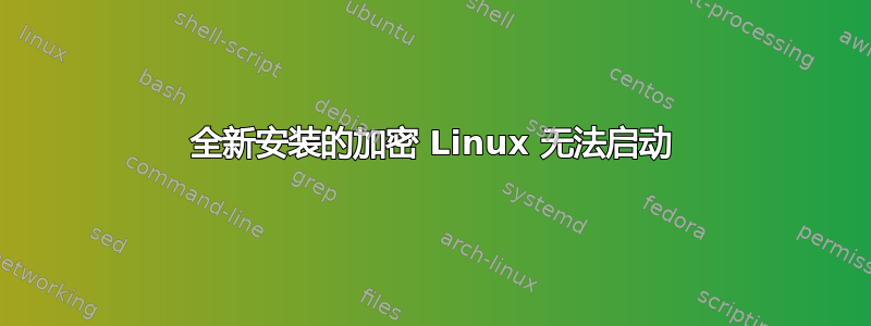 全新安装的加密 Linux 无法启动