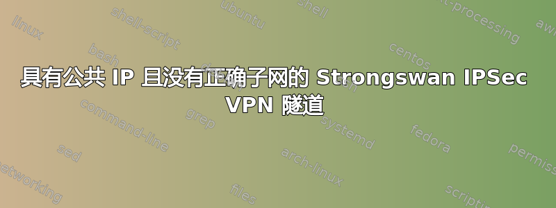 具有公共 IP 且没有正确子网的 Strongswan IPSec VPN 隧道