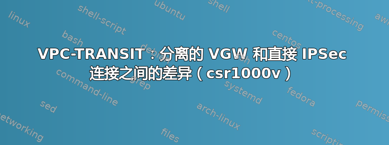 VPC-TRANSIT：分离的 VGW 和直接 IPSec 连接之间的差异（csr1000v）