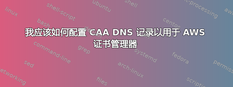我应该如何配置 CAA DNS 记录以用于 AWS 证书管理器