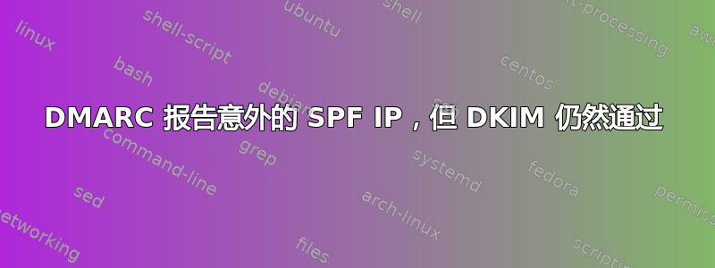 DMARC 报告意外的 SPF IP，但 DKIM 仍然通过