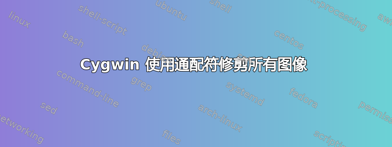 Cygwin 使用通配符修剪所有图像