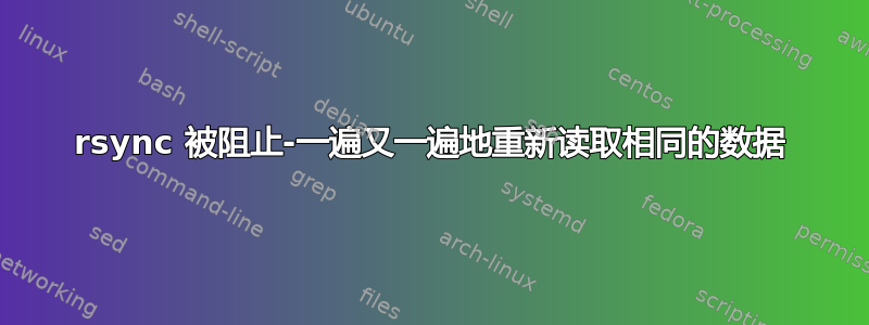 rsync 被阻止-一遍又一遍地重新读取相同的数据