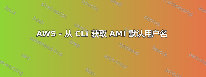 AWS - 从 CLI 获取 AMI 默认用户名