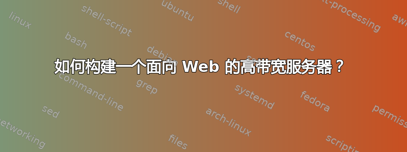 如何构建一个面向 Web 的高带宽服务器？