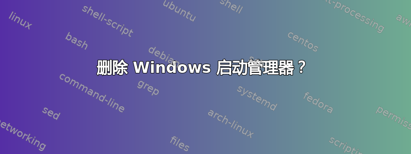 删除 Windows 启动管理器？