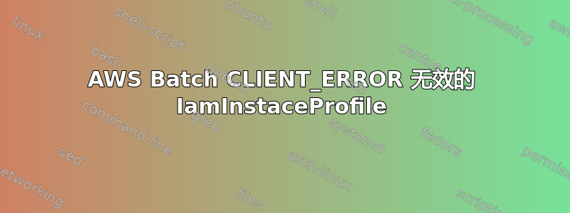 AWS Batch CLIENT_ERROR 无效的 IamInstaceProfile