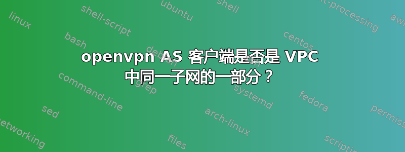 openvpn AS 客户端是否是 VPC 中同一子网的一部分？