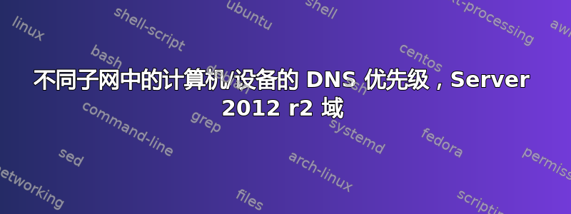 不同子网中的计算机/设备的 DNS 优先级，Server 2012 r2 域