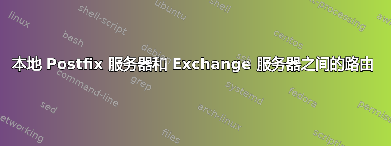 本地 Postfix 服务器和 Exchange 服务器之间的路由