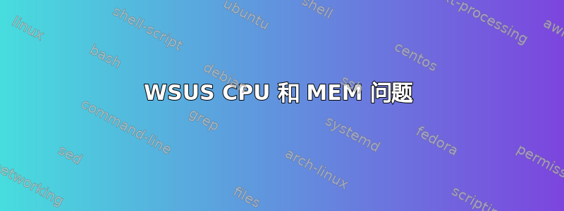 WSUS CPU 和 MEM 问题