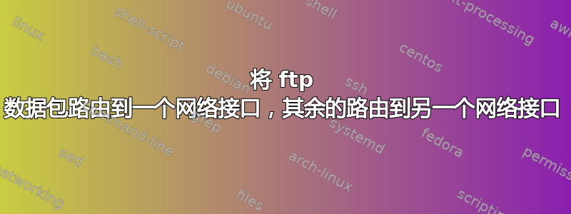 将 ftp 数据包路由到一个网络接口，其余的路由到另一个网络接口