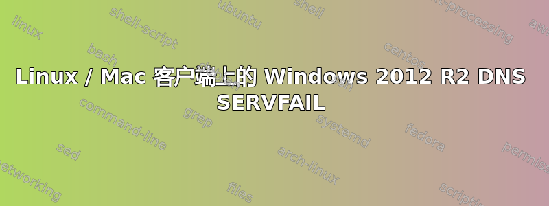 Linux / Mac 客户端上的 Windows 2012 R2 DNS SERVFAIL