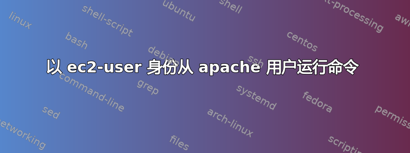 以 ec2-user 身份从 apache 用户运行命令