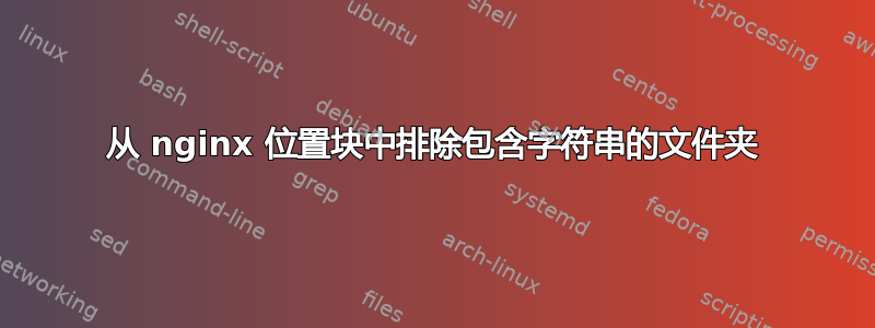 从 nginx 位置块中排除包含字符串的文件夹