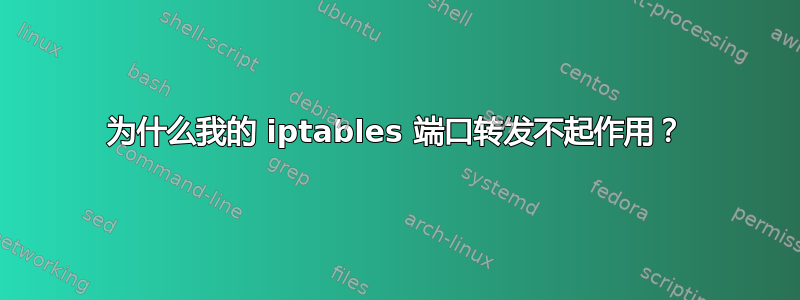 为什么我的 iptables 端口转发不起作用？